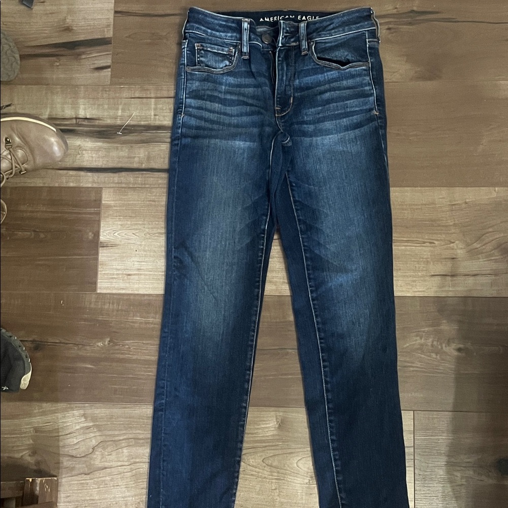 American Eagle Outfitters Women's Dark Blue Skinny Jeans